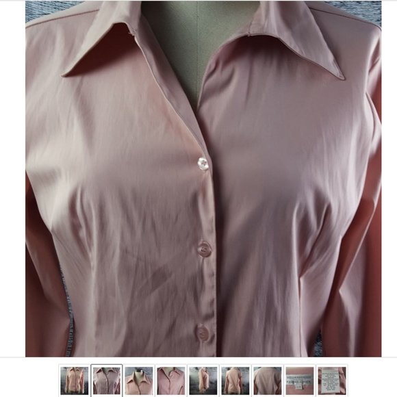 Beechers Brook Women sz L Long Sleeves Casual Business Buttons Down Fuschia - Picture 2 of 9